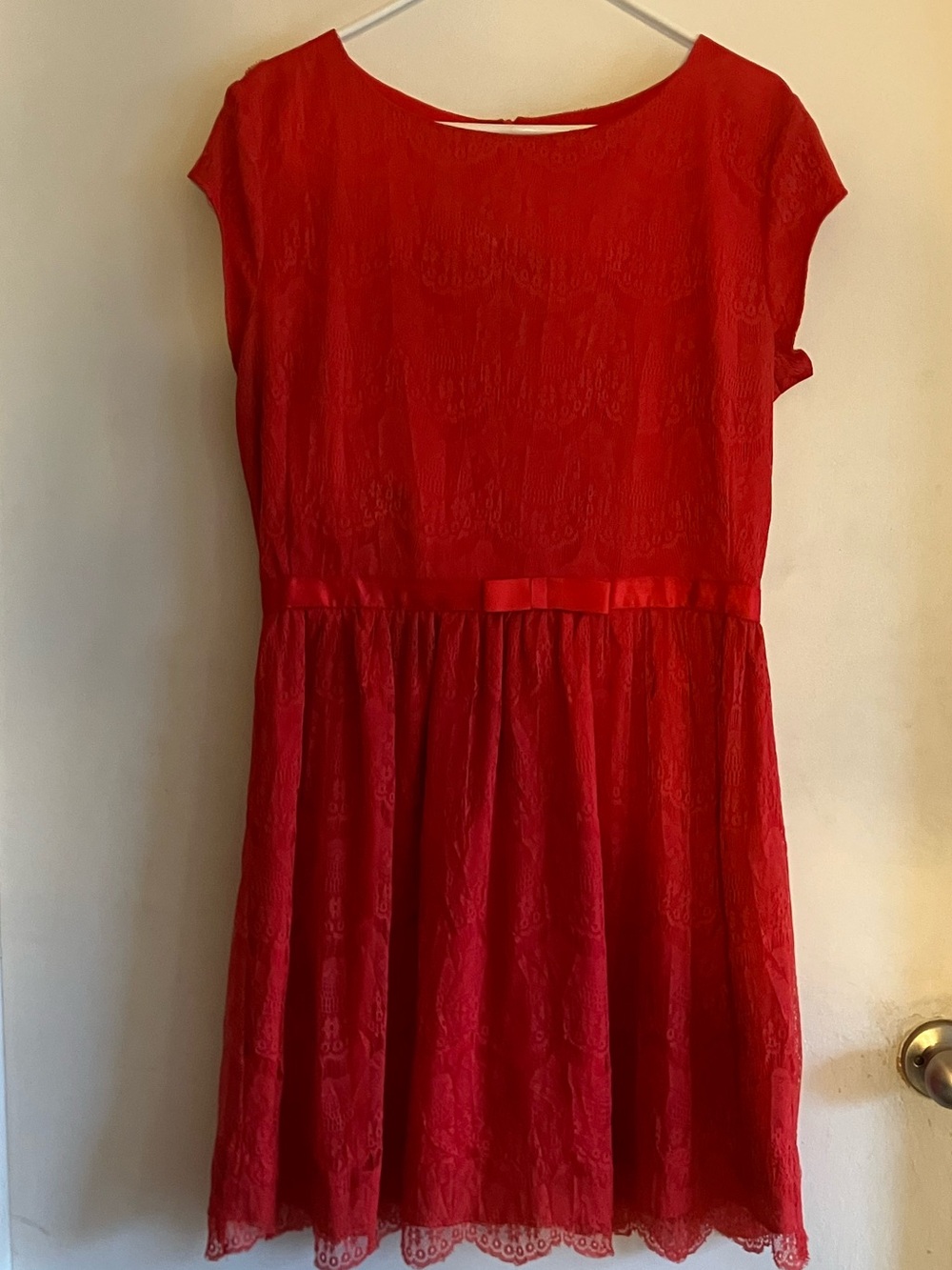 Shabby Apple “Alice” Red Lace Cap-Sleeve Party Dress size 14/16